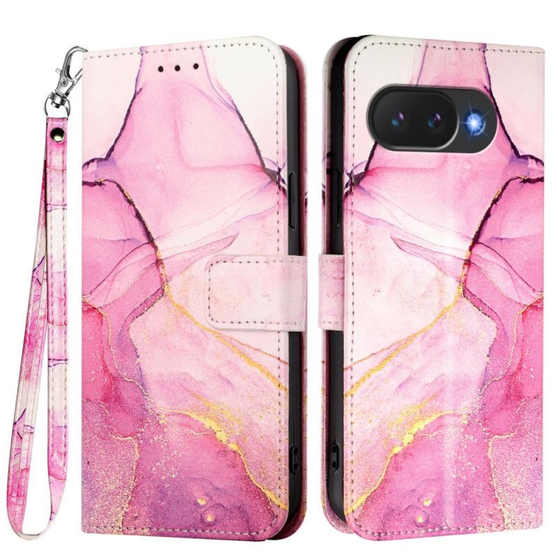 Lærdeksel Folio Deksel Google Pixel 10a Mobildeksel Marmormønster Med Stropp