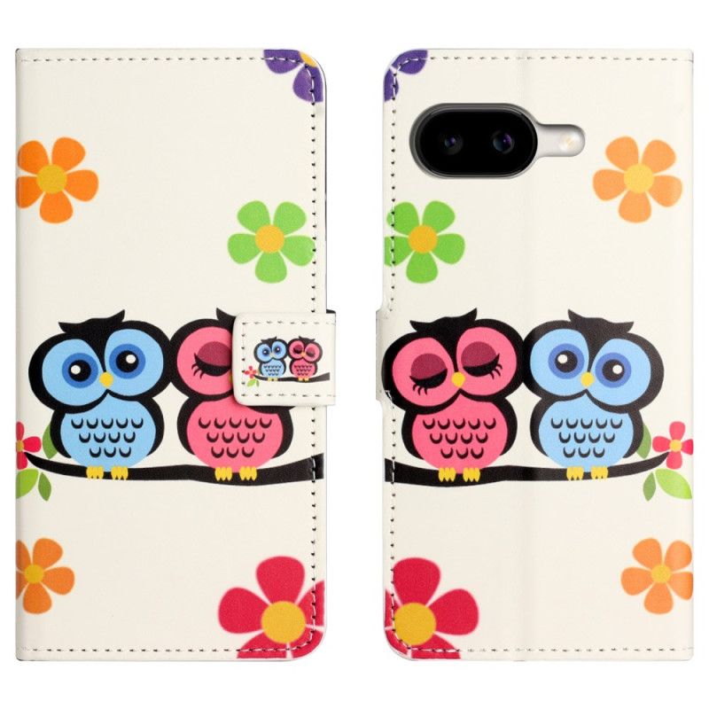 Lærdeksel Folio Deksel Google Pixel 10a Mobildeksel Par Ugler