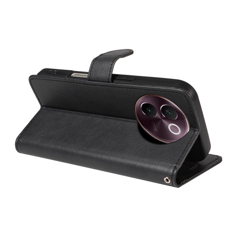 Folio Deksel Til Vivo V40 Lite 5g Ensfarget Skinneffekt