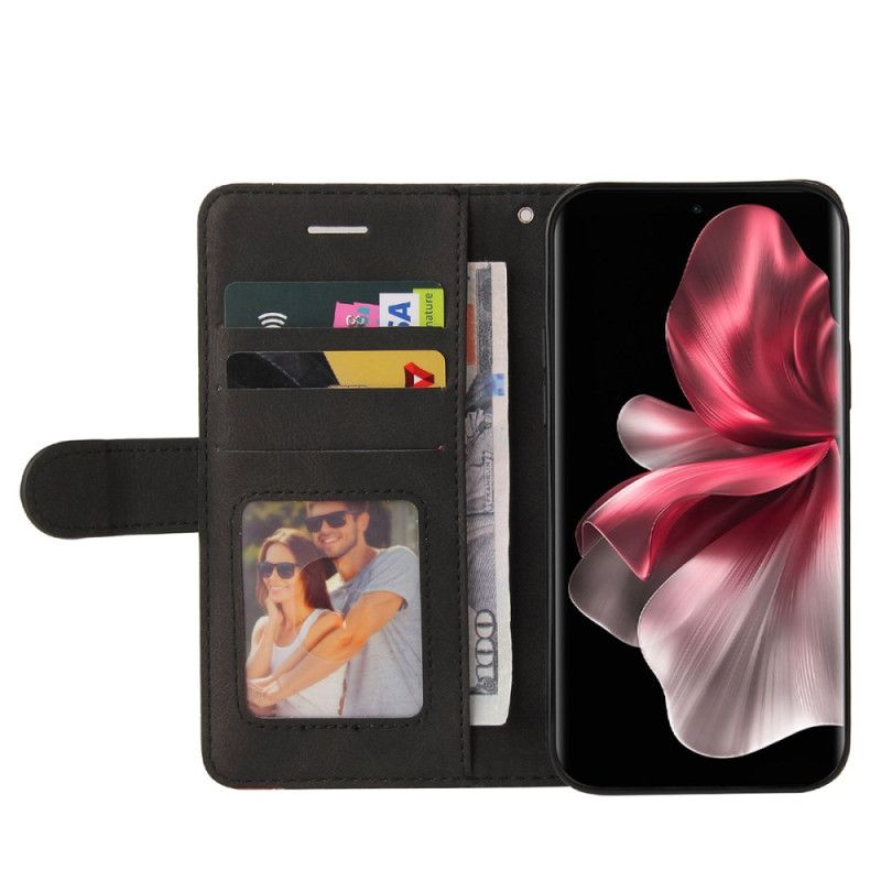 Lærdeksel Folio Deksel Vivo V40 Lite 5g Mobildeksel Tofarget Krusning