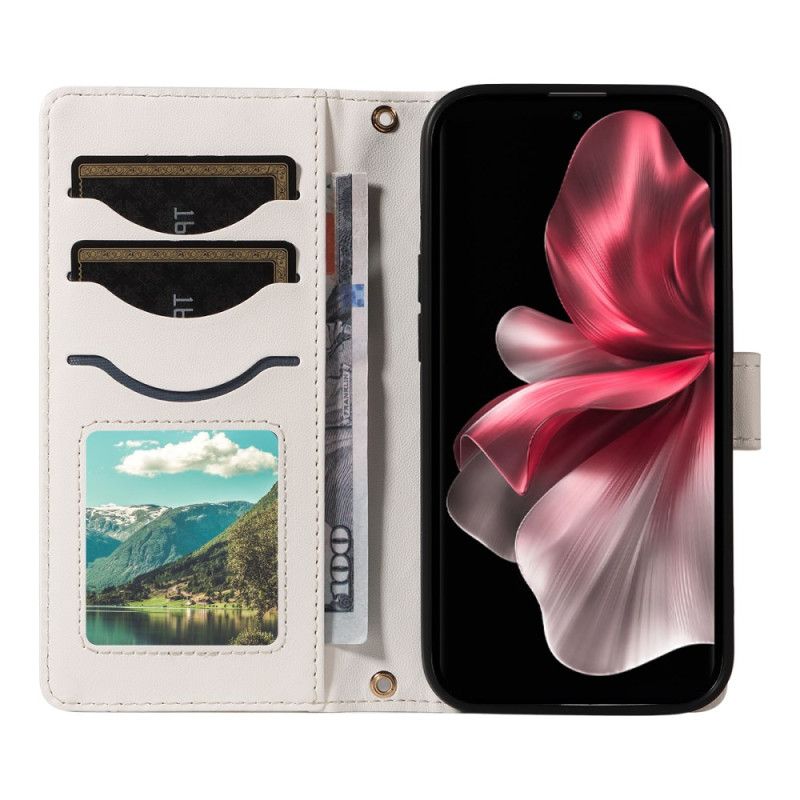 Lærdeksel Folio Deksel Vivo V40 Lite 5g Vattert Med Stropper