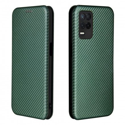 Beskyttelse Deksel Til Realme 8 5G Folio Deksel Farget Karbon Silikon