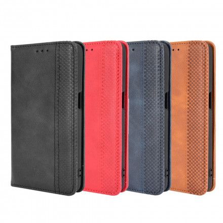 Beskyttelse Deksel Til Realme 8 5G Folio Deksel Vintage Stilisert Skinneffekt