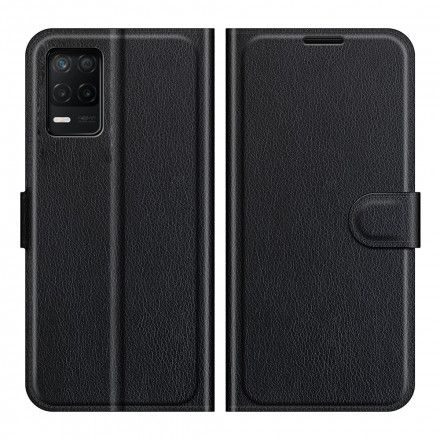 Folio Deksel Til Realme 8 5G Klassisk Litchi-effekt