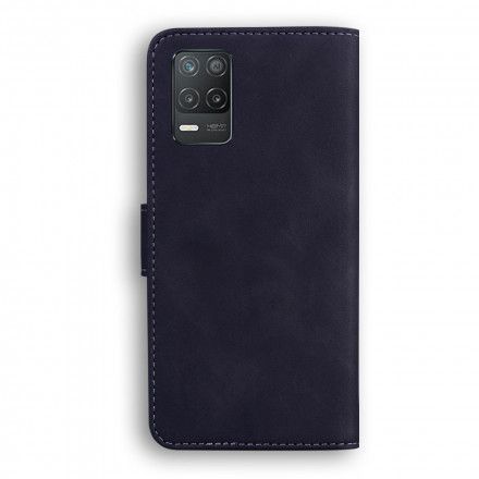 Folio Deksel Til Realme 8 5G Monokrom Skinneffekt