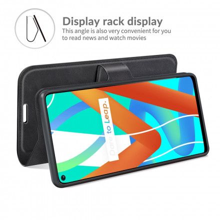 Folio Deksel Til Realme 8 5G Slankt Kunstskinn