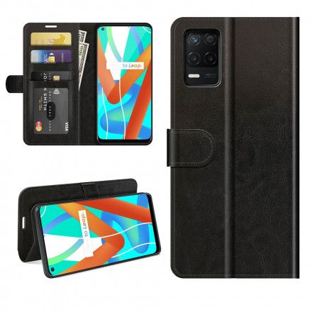 Folio Deksel Til Realme 8 5G Ultra Imitert Skinn