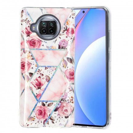 Deksel Til Xiaomi Mi 10T Lite / Redmi Note 9 Pro 5G Marmorerte Blomster