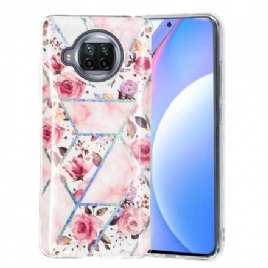 Deksel Til Xiaomi Mi 10T Lite / Redmi Note 9 Pro 5G Marmorerte Blomster