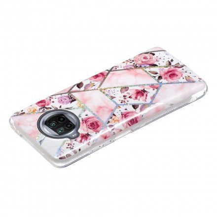 Deksel Til Xiaomi Mi 10T Lite / Redmi Note 9 Pro 5G Marmorerte Blomster