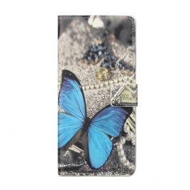 Folio Deksel Til Xiaomi Mi 10T Lite / Redmi Note 9 Pro 5G Blå Sommerfugl