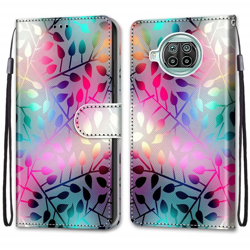 Folio Deksel Til Xiaomi Mi 10T Lite / Redmi Note 9 Pro 5G Fargede Blader