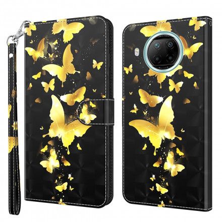 Folio Deksel Til Xiaomi Mi 10T Lite / Redmi Note 9 Pro 5G Gule Sommerfugler