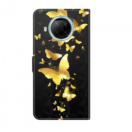 Folio Deksel Til Xiaomi Mi 10T Lite / Redmi Note 9 Pro 5G Gule Sommerfugler