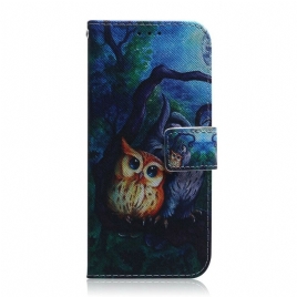 Folio Deksel Til Xiaomi Mi 10T Lite / Redmi Note 9 Pro 5G Maling Av Ugler
