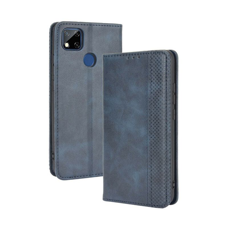 Beskyttelse Deksel Til Xiaomi Redmi 9C Folio Deksel Vintage Stilisert Skinneffekt