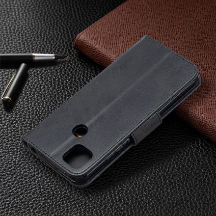Folio Deksel Til Xiaomi Redmi 9C Lærdeksel Glatt Skrå Klaff