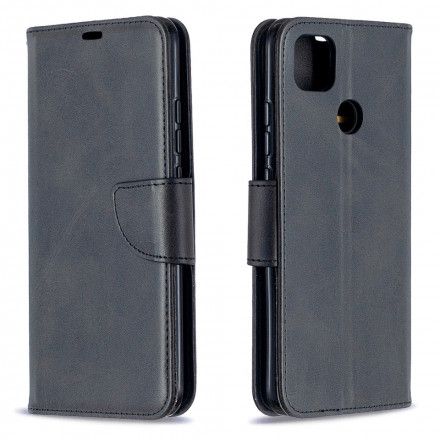 Folio Deksel Til Xiaomi Redmi 9C Lærdeksel Glatt Skrå Klaff