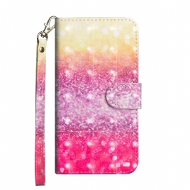 Folio Deksel Til Xiaomi Redmi 9C Magenta Glittergradient