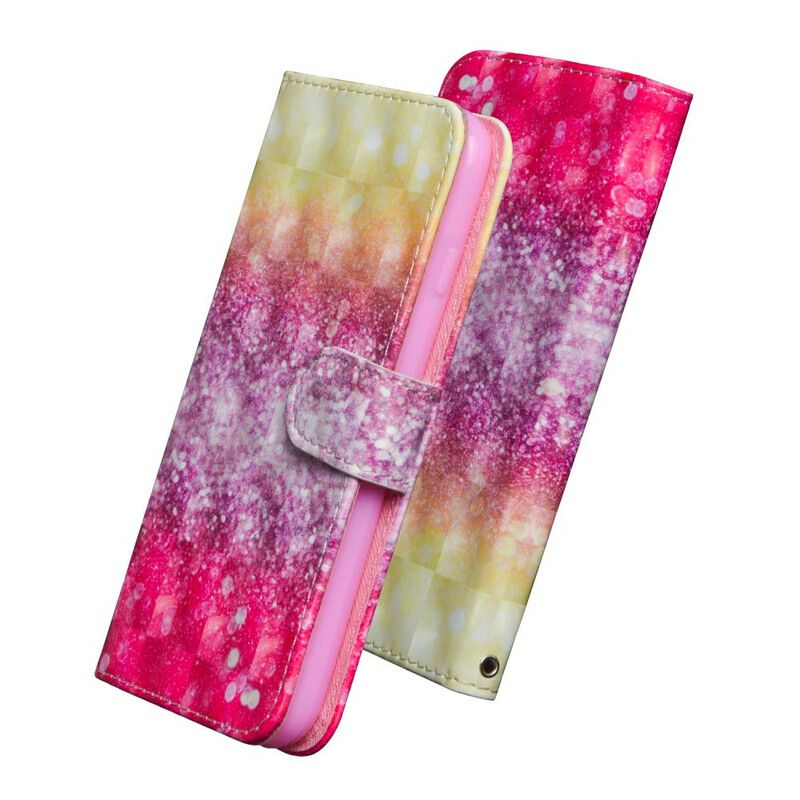 Folio Deksel Til Xiaomi Redmi 9C Magenta Glittergradient