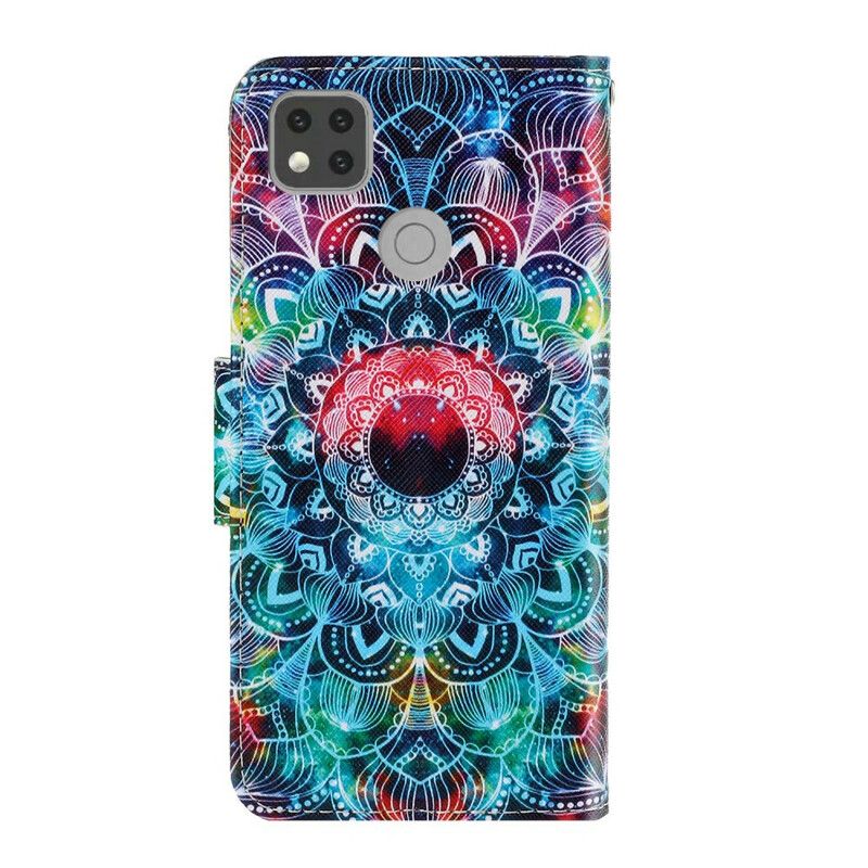 Folio Deksel Til Xiaomi Redmi 9C Med Kjede Flashy Strappy Mandala