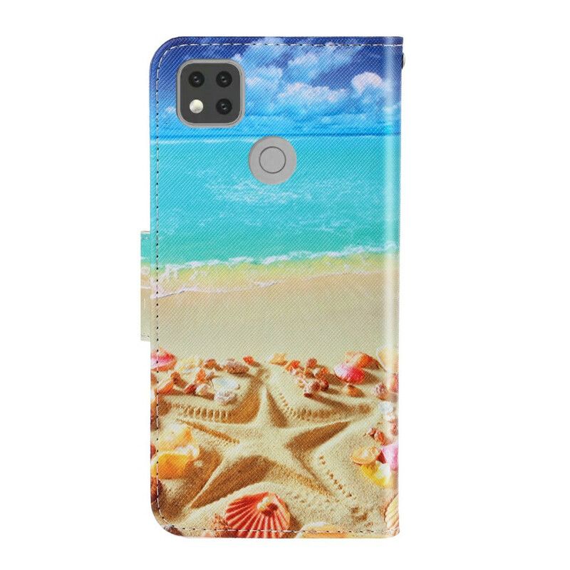 Folio Deksel Til Xiaomi Redmi 9C Med Kjede Thong Beach