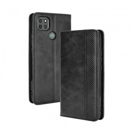 Beskyttelse Deksel Til Moto G9 Power Folio Deksel Vintage Stilisert Skinneffekt