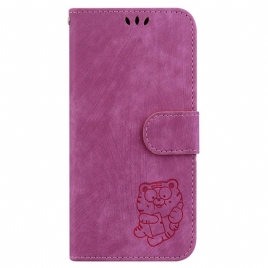 Folio Deksel Realme 12 Pro / 12 Pro Plus Lille Tiger Med Stropp