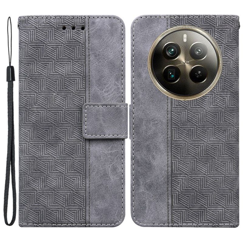 Folio Deksel Realme 12 Pro / 12 Pro Plus Strappy Vevd Mønster