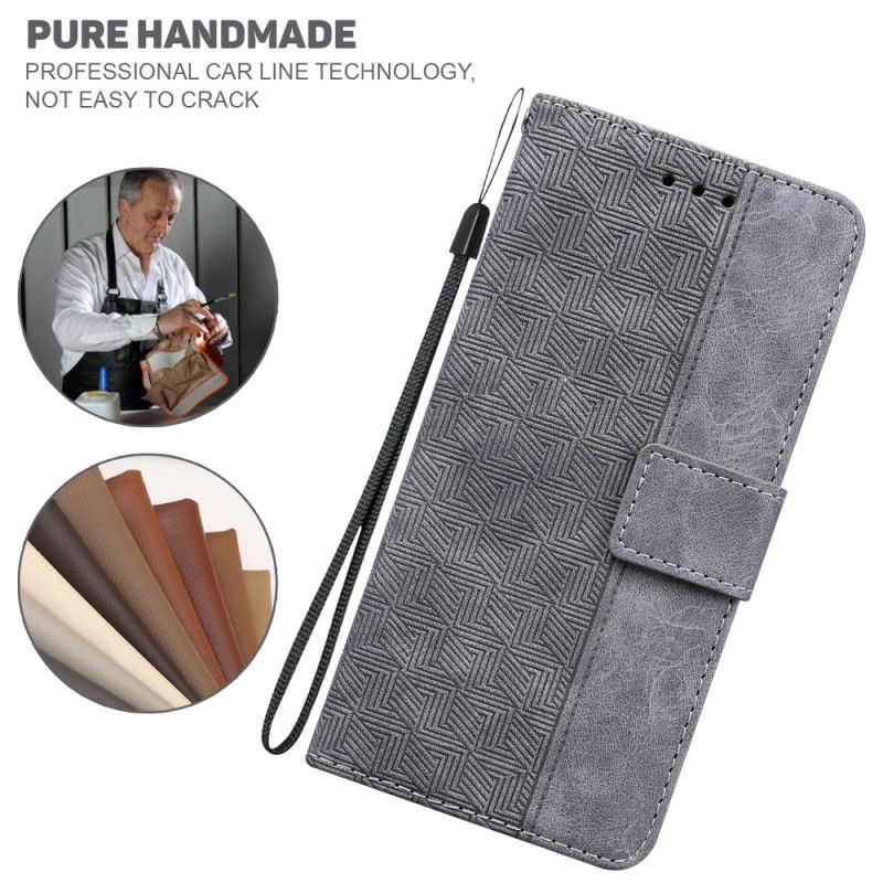 Folio Deksel Realme 12 Pro / 12 Pro Plus Strappy Vevd Mønster