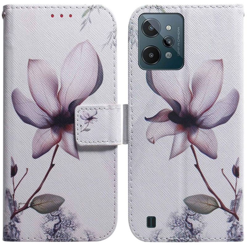 Folio Deksel Til Realme C31 Rosa Blomst