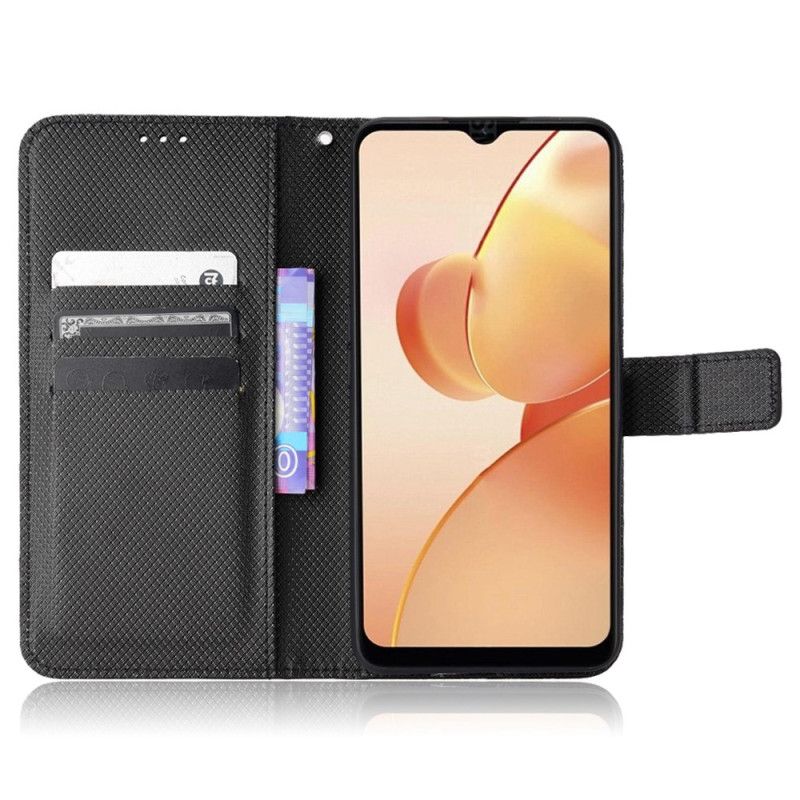 Folio Deksel Til Realme C31 Tekstureffekt Med Stropp
