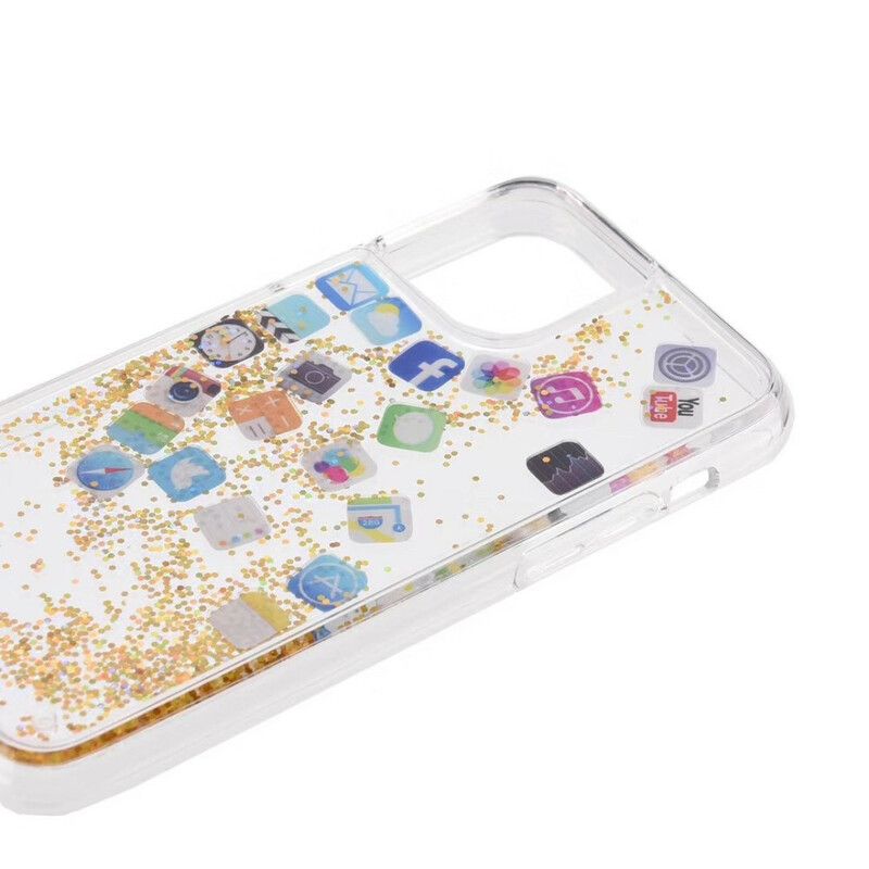 Deksel Til iPhone 11 Pro Max Glitter App-ikoner