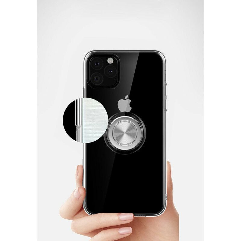 Deksel Til iPhone 11 Pro Max Transparent Med Ringstøtte