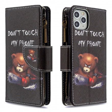 Folio Deksel Til iPhone 11 Pro Max Bear Glidelåslomme