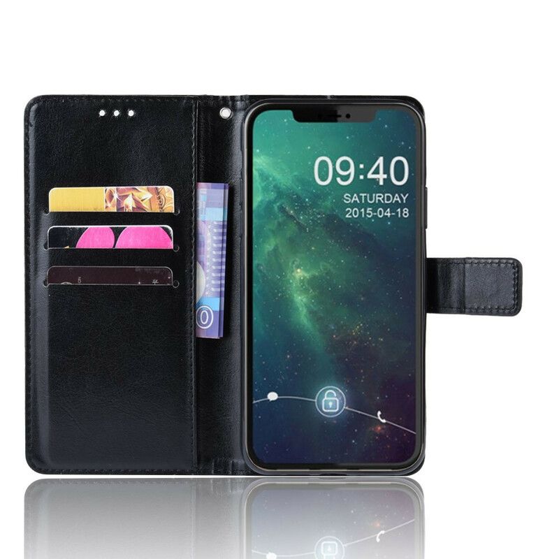Folio Deksel Til iPhone 11 Pro Max Med Kjede Farget Skinneffektstropp