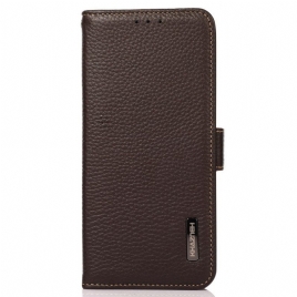 Folio Deksel Til Xiaomi Redmi Note 12 5G Litchi-skinn Khazneh Rfid
