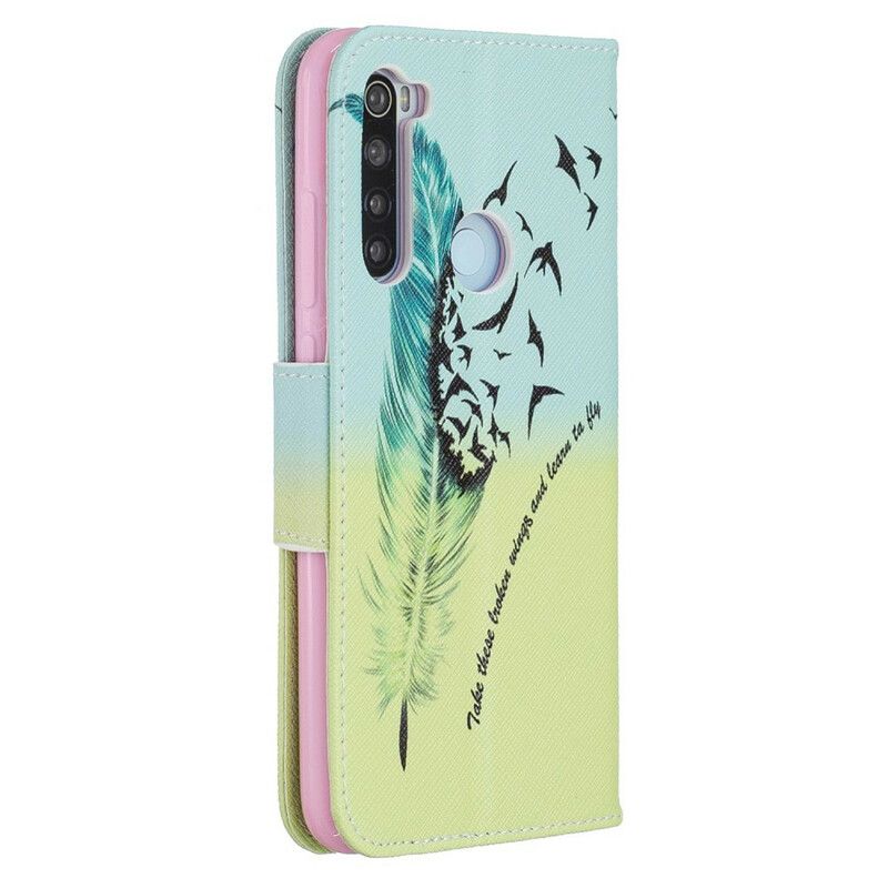 Folio Deksel Til Xiaomi Redmi Note 8 Lær Å Fly