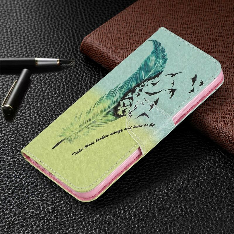 Folio Deksel Til Xiaomi Redmi Note 8 Lær Å Fly
