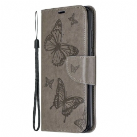 Folio Deksel Til Xiaomi Redmi Note 8 Med Kjede Butterflies Trykt Stropp