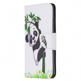 Folio Deksel Til Xiaomi Redmi Note 8 Panda På Bambus