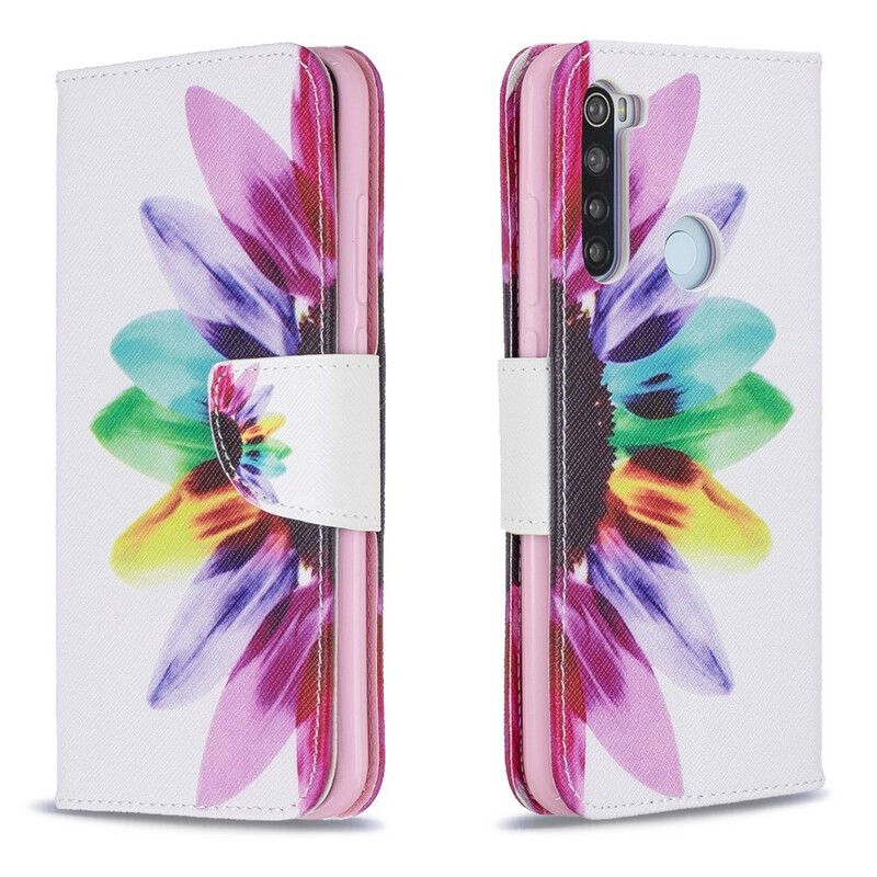 Lærdeksel Til Xiaomi Redmi Note 8 Akvarellblomst