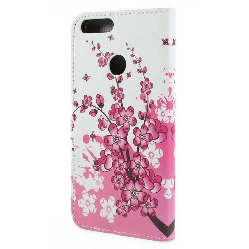 Folio Deksel Til Huawei P Smart Tropiske Blomster