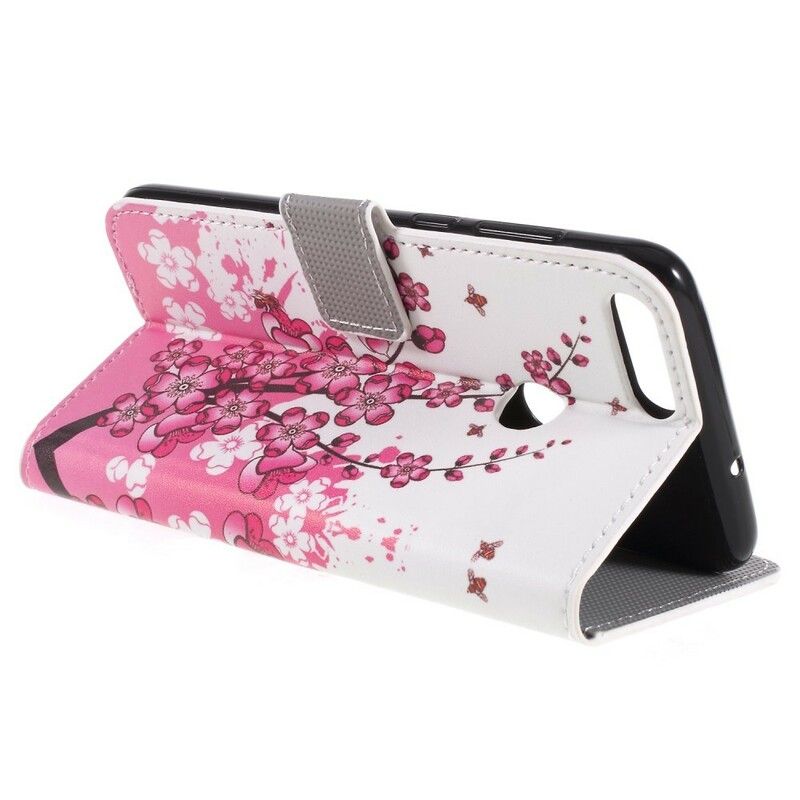 Folio Deksel Til Huawei P Smart Tropiske Blomster