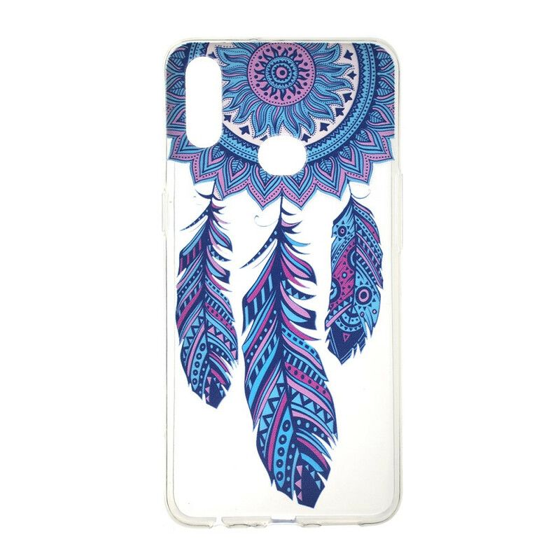 Deksel Til Samsung Galaxy A10s Blue Feathers Dream Catcher