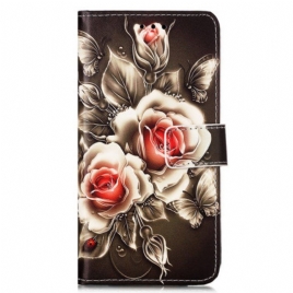 Lærdeksel Til Samsung Galaxy A54 5G Med Kjede Stropp Roses