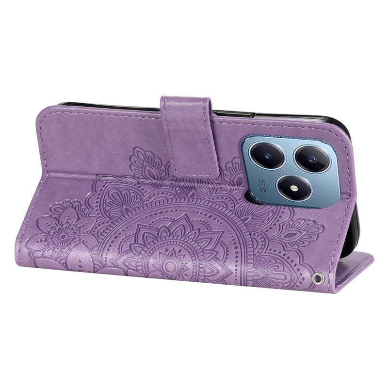 Lærdeksel Folio Deksel Realme C63 Mobildeksel Mandala-trykk