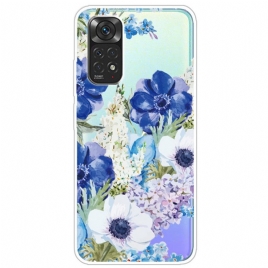 Deksel Til Xiaomi Redmi Note 11 / 11S Akvarell Blå Blomster Sømløs