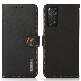 Folio Deksel Til Xiaomi Redmi Note 11 / 11S Ekte Skinn Khazneh Rfid