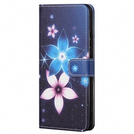 Folio Deksel Til Xiaomi Redmi Note 11 / 11S Med Kjede Måneblomststropp